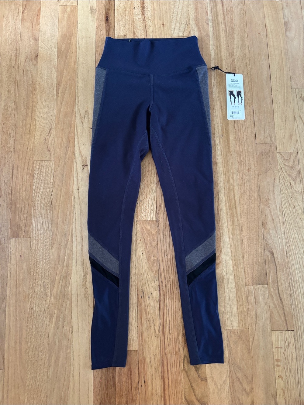 ALO Yoga Navy and Gray Girls' Performance Leggings